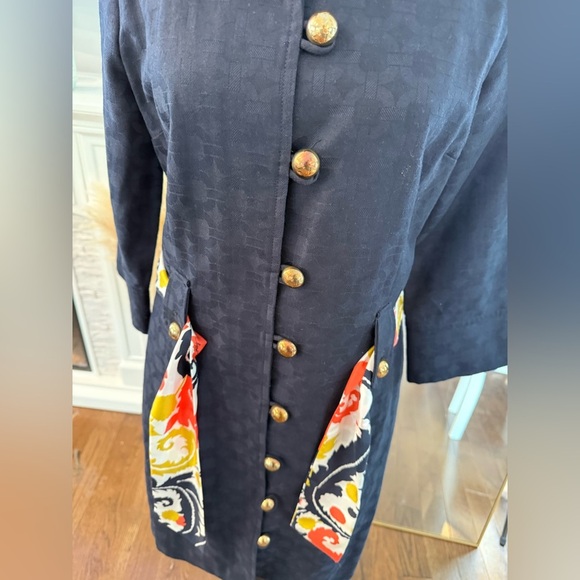 Milly Navy Shirt Dress or Jacket with Vibrant Accents or BNWT $395 - Picture 11 of 12
